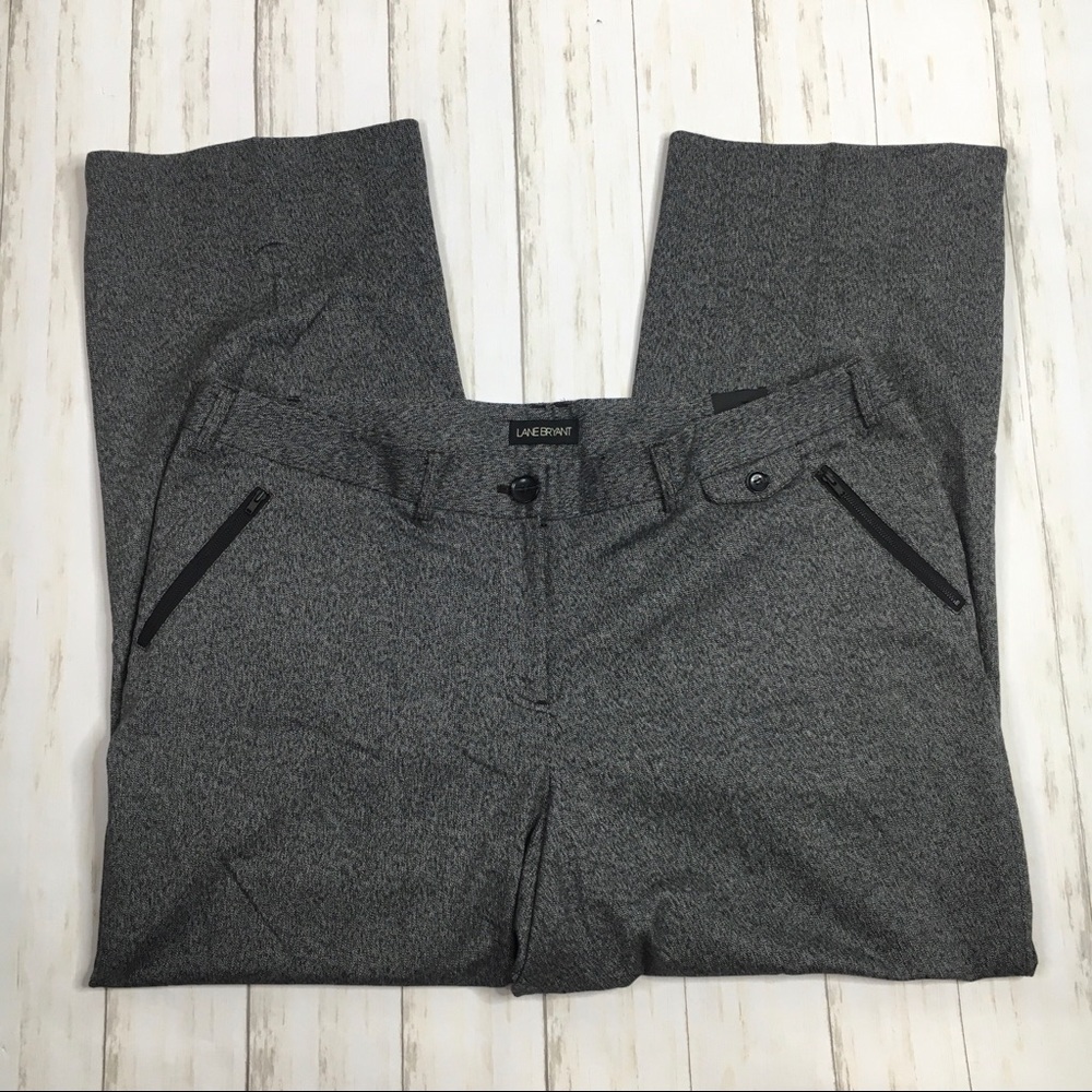 Lane Bryant Black & White Tweed Trouser Pants